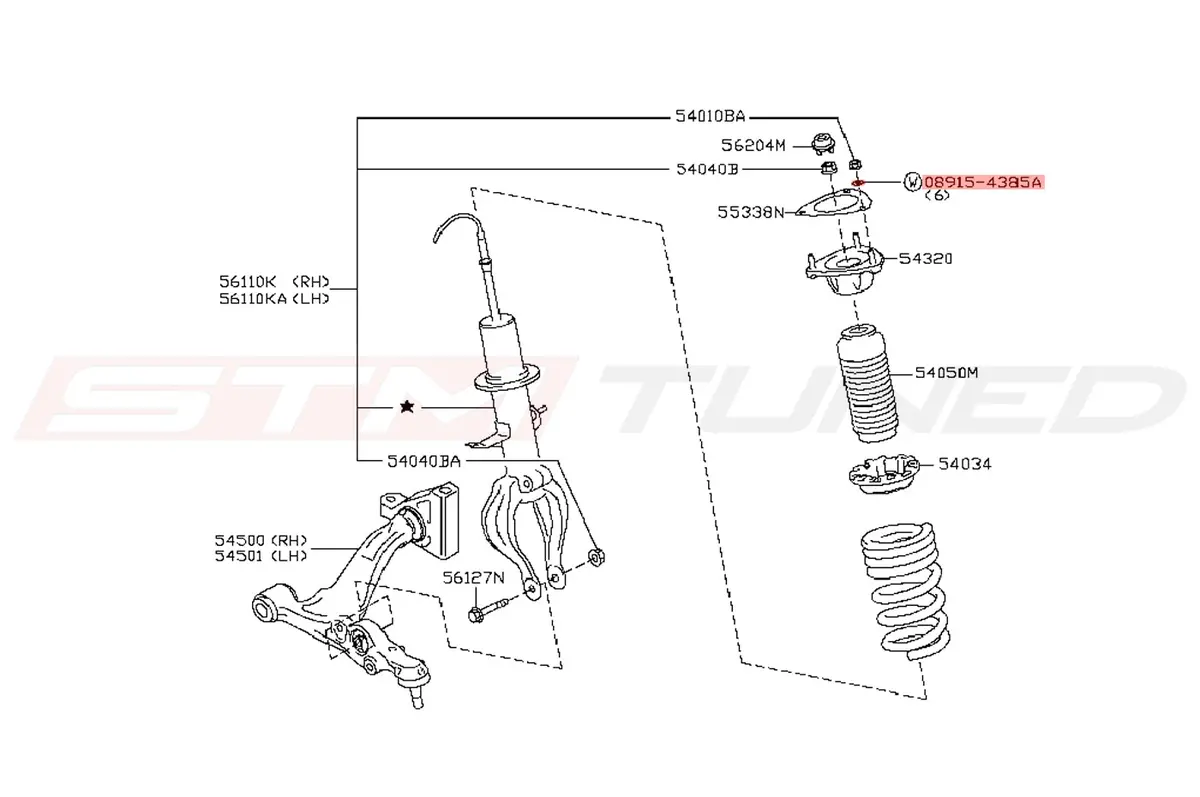 Nissan Oem Front Strut Mount Washer For R35 Gtr (08915-4385A) 2