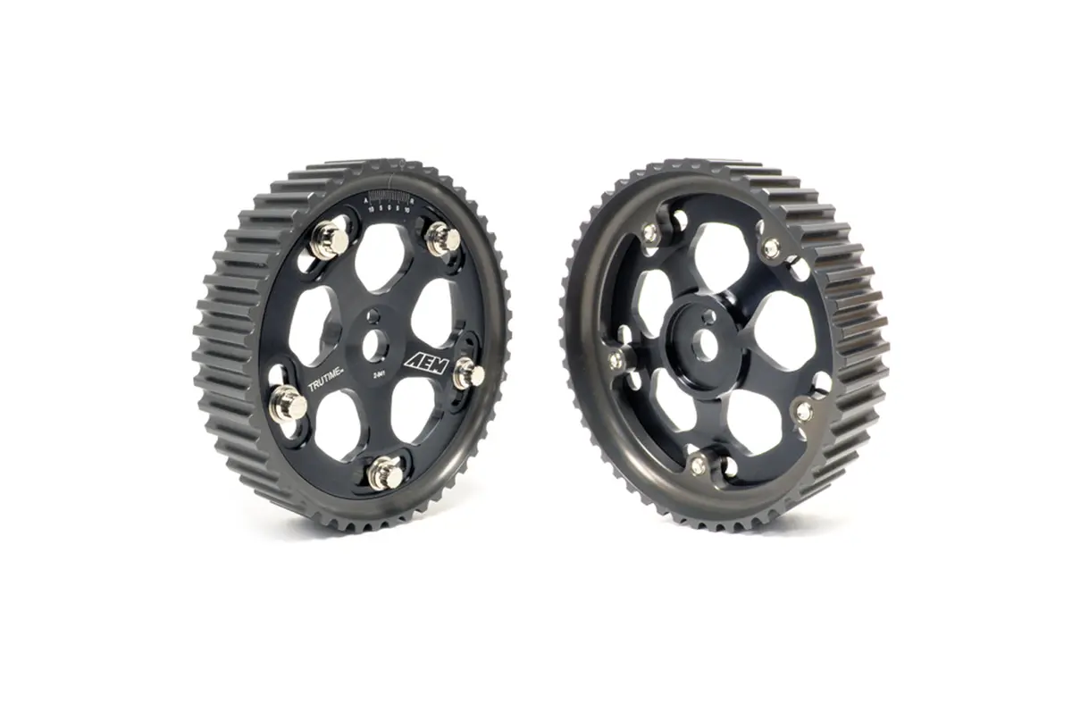 Aem Black Adjustable Tru-Time Cam Gears For Evo 4-9 1
