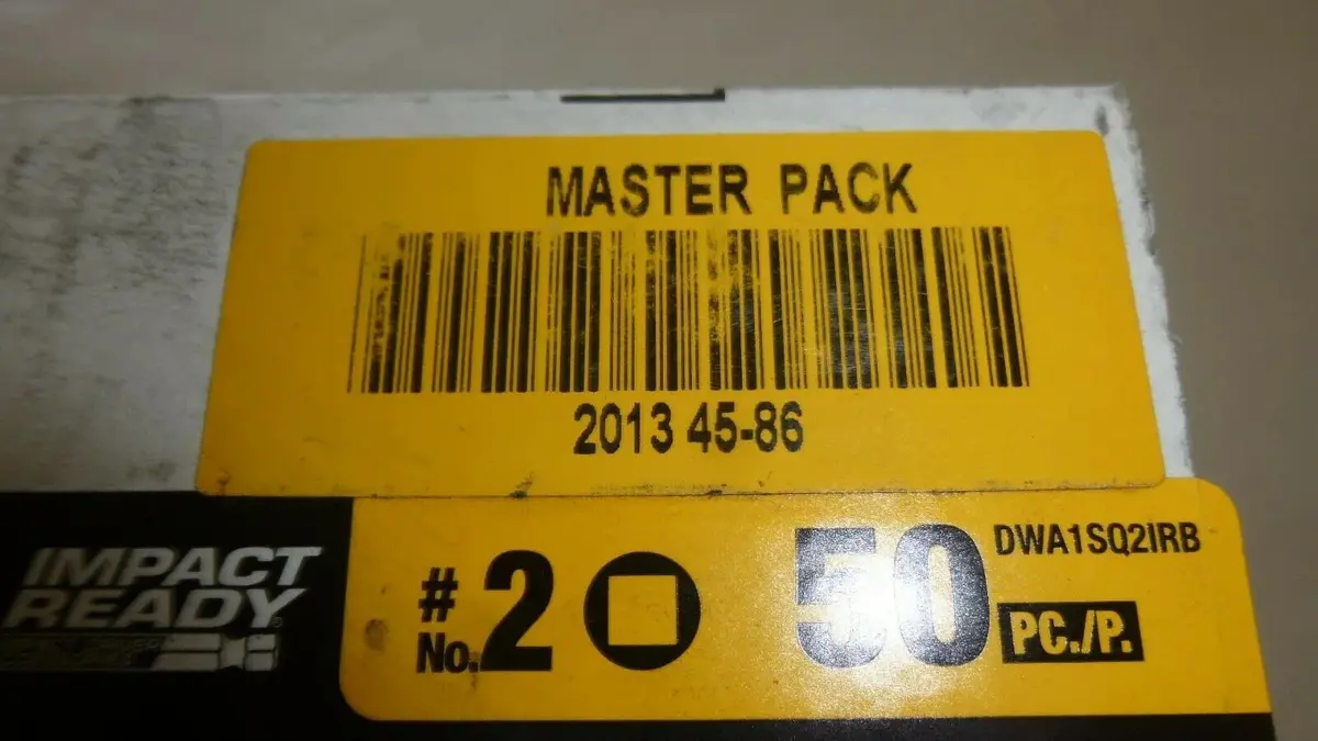 Dewalt Dwa1sq2irb 50 Pc 1/4" #2 Impact Ready 1" Long Square Recess Bit 1