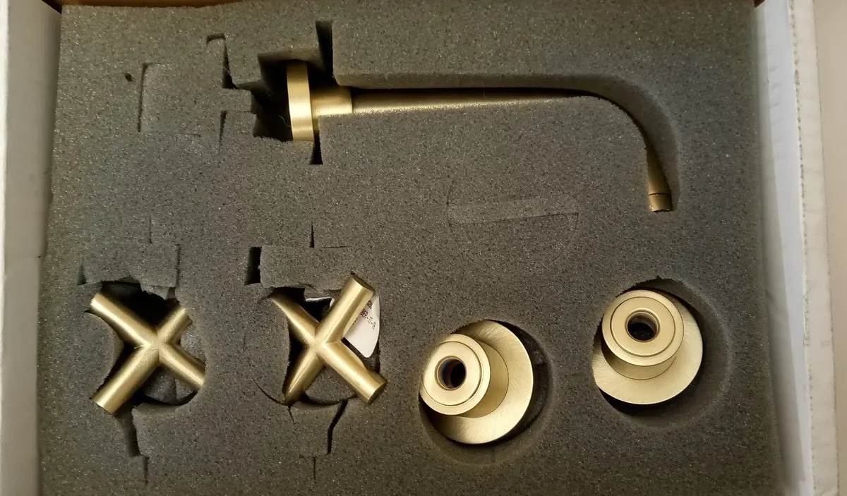 California Faucets To-V6502-7-Sb Tiburon Lavatory Wall Faucet Trim, Satin Brass 1
