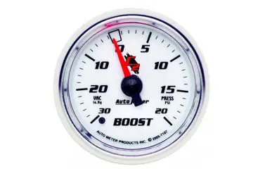 Boost/Vacuum: -30 To 20 Psi - C2 Mechanical Gauge (2 1/16") 1