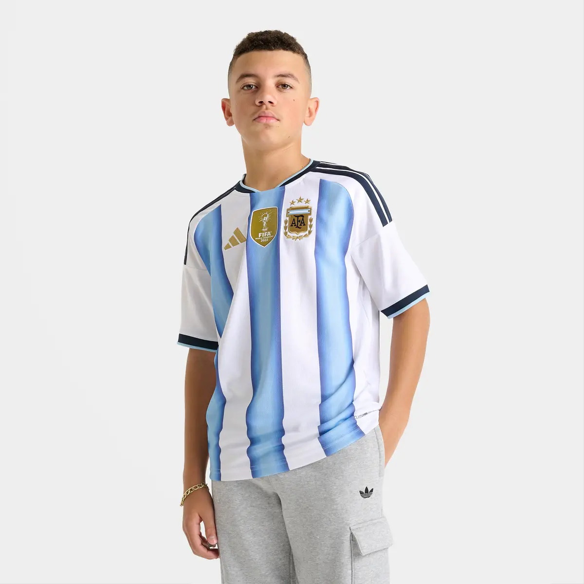Adidas Juniors' Argentina Replica Home Jersey / White 1