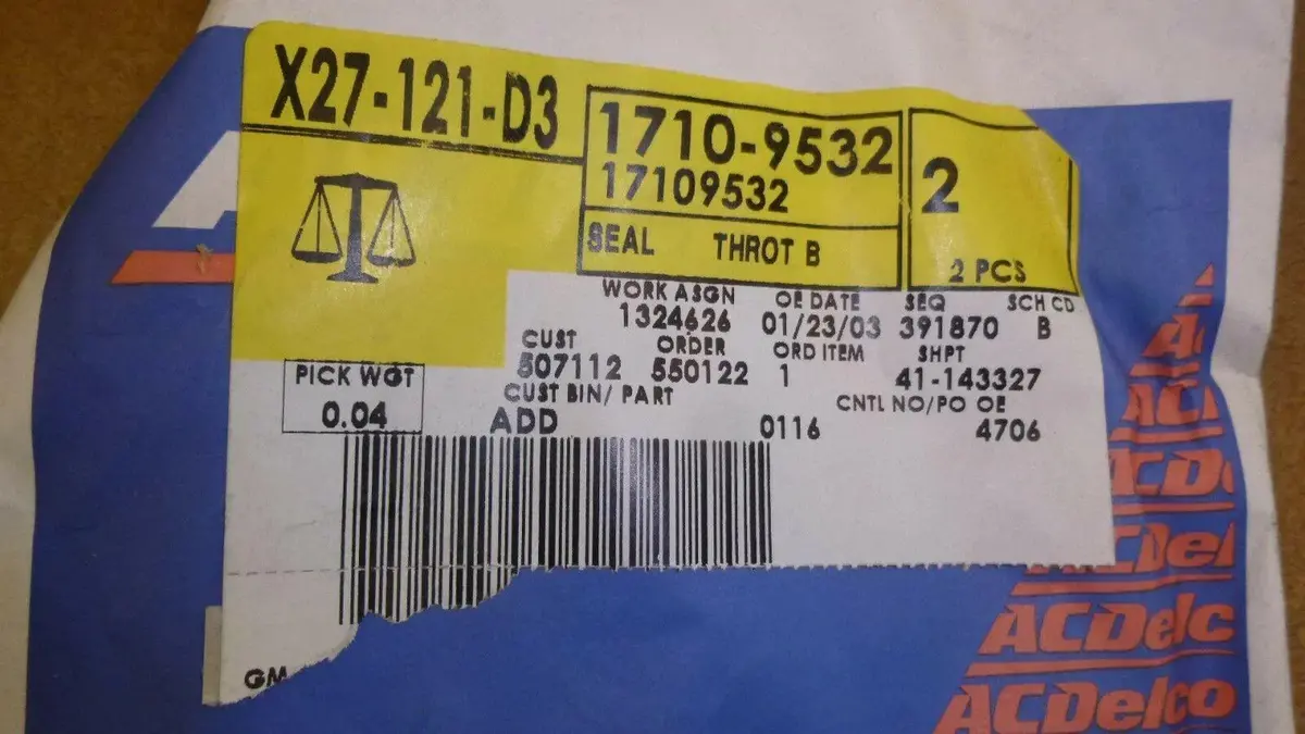Acdelco # 17109532 Seal/Gasket 1