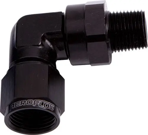 3/8" Npt To -6An 90° Black Adapter Fitting (Af923-06-06Blk) 1