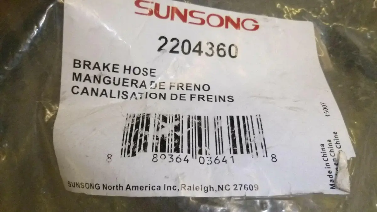 Brake Hydraulic Hose Rear Right Sunsong North America 2204360 1