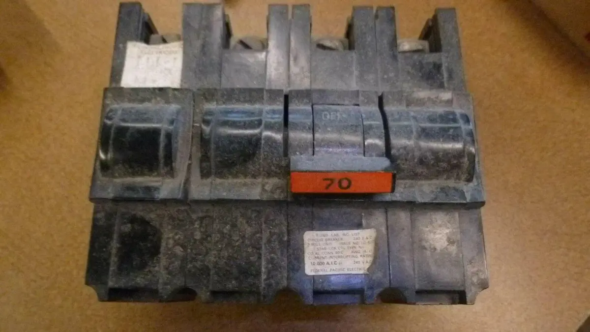 Fpe 2 Pole 70 Amp Stab Lok Breaker, Fed Pacific, Ctl Type Nah, 4 Pole 1
