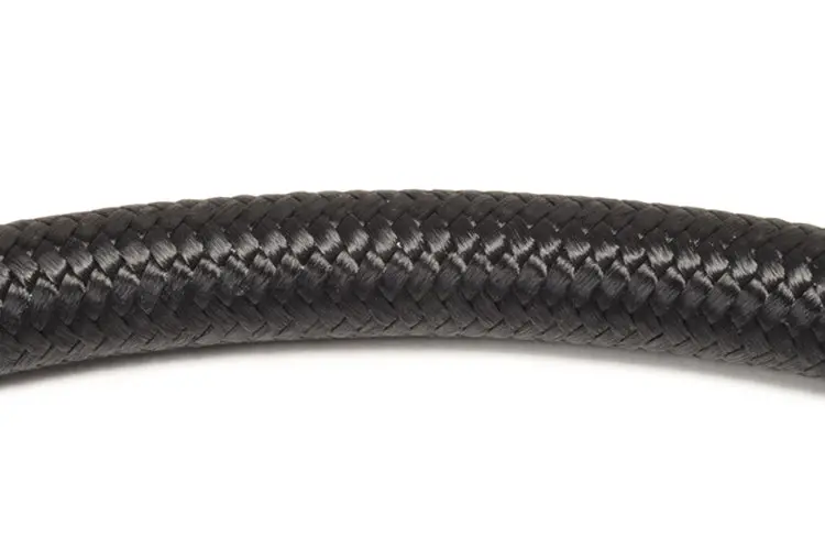 Vibrant Black Nylon Braided Flex Hose 1