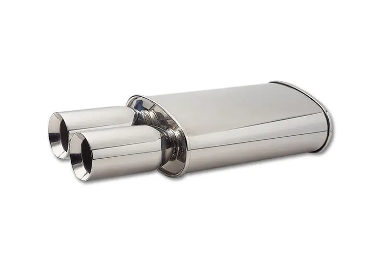 Vibrant Stainless Polished Muffler With Dual Round Tips 1