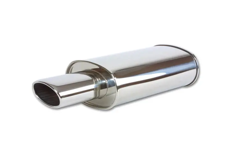 Vibrant Stainless Polished Muffler With Single Oval Tip 1