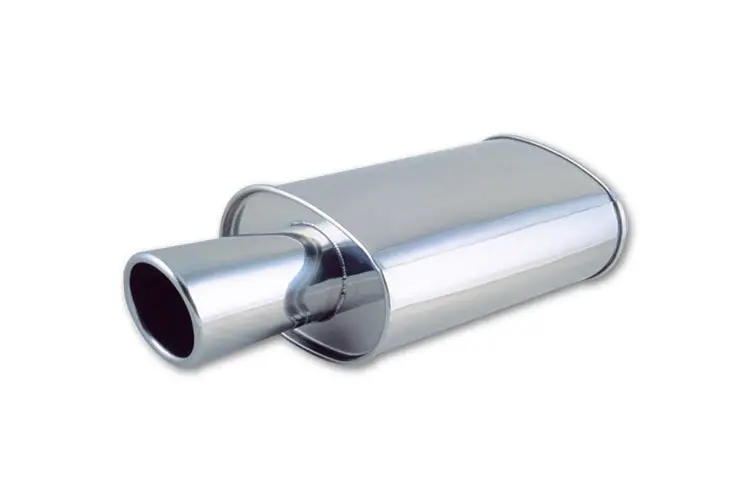 Vibrant Stainless Polished Muffler With Single Round Tip 1