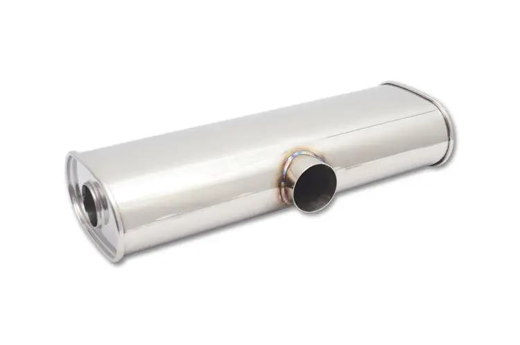 Vibrant Stainless Polished Transverse Oval Muffler 1