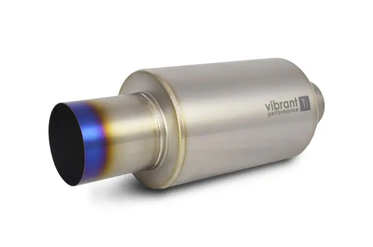 Vibrant Titanium Muffler With Burned Blue Tip 1