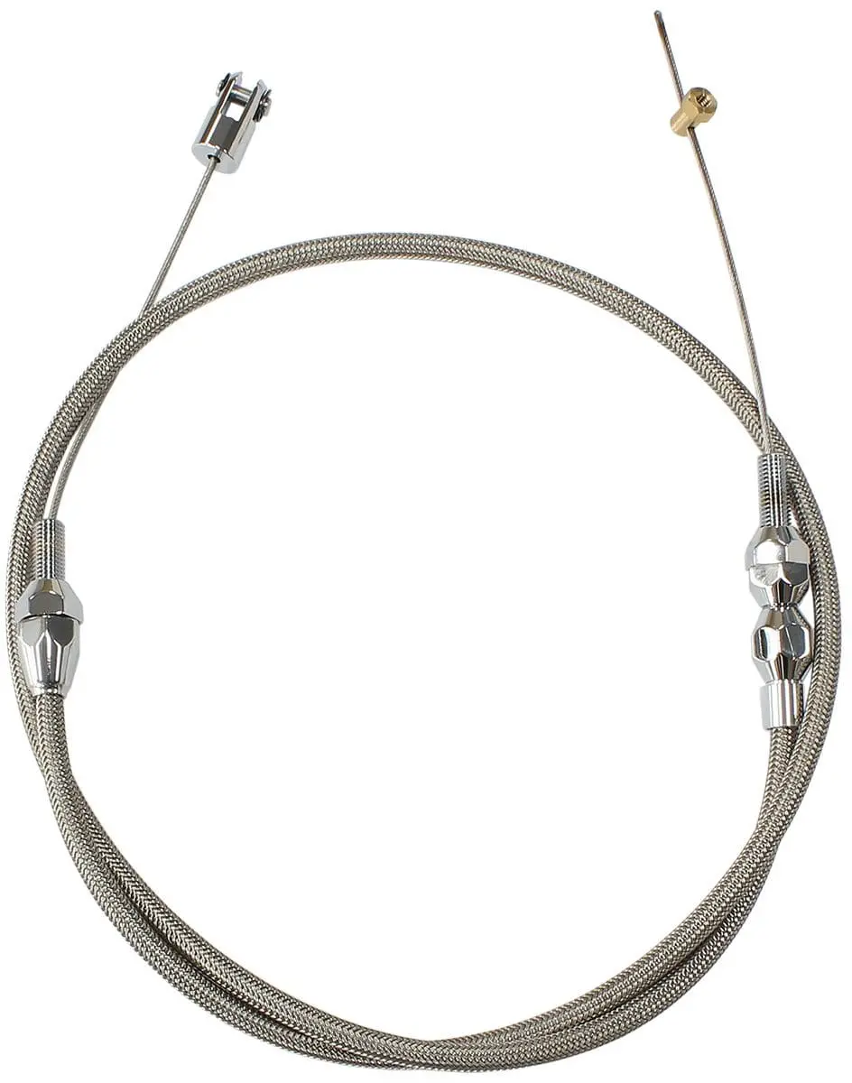 Polished Stainless Steel Throttle Cable Assembly 1