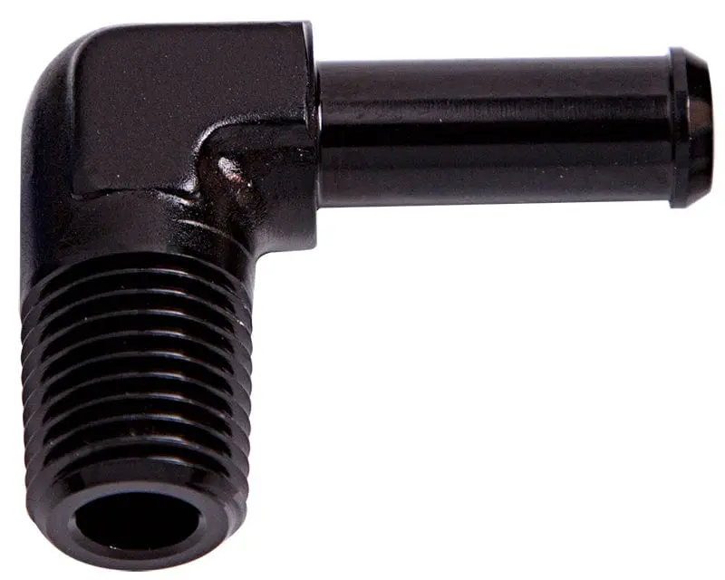 1/8" Npt Male To 3/16" Barb 90° Adapter, Black Anodized, Af842-03-04Blk 1