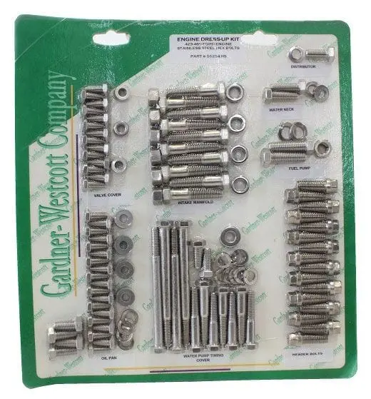 Stainless Steel Engine Dress-Up Kit – Hex-Head Fasteners And Trim Accessories 1